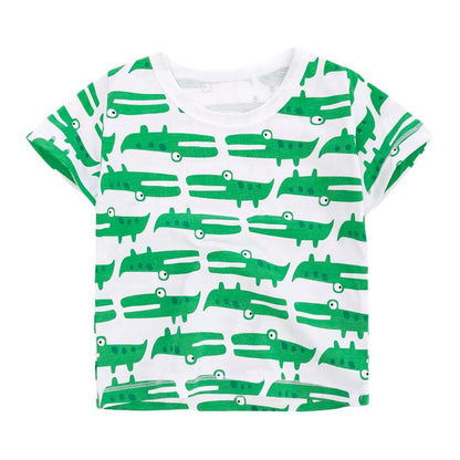Short Sleeved Children's T-shirt Knitted Cotton