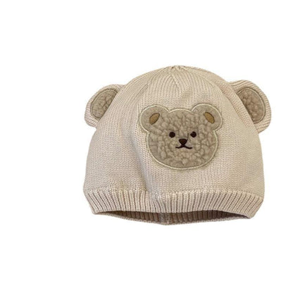 Baby Bear Boy Knitted Hat Plus Cotton Wool Hat