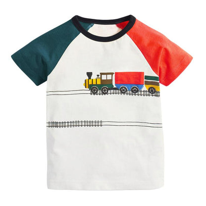 Boys' T-shirt Children's Wear T-shirt Knitted Short Sleeved Children's Bottom Shirt