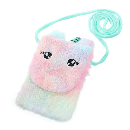 Cartoon Plush Shoulder Bag Children Unicorn Plush Coin Purse