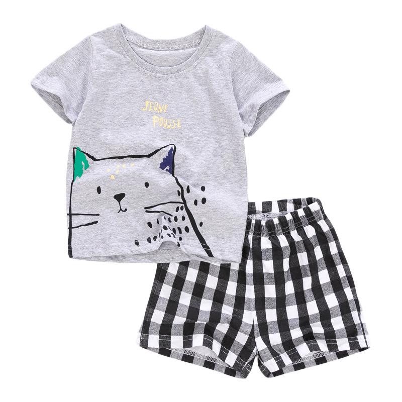 Short Sleeved Children's Suit Cotton Boys' Suit