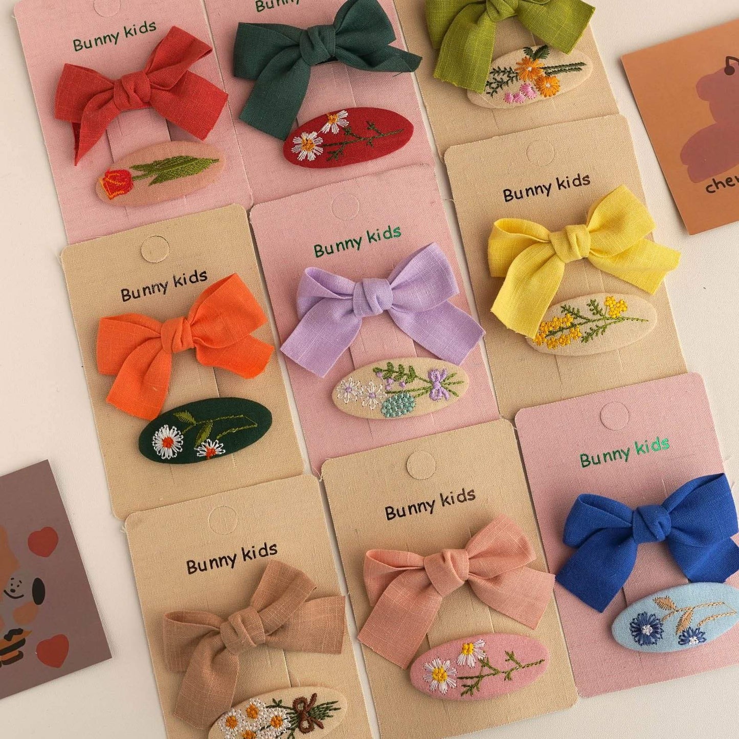 Children's Fabric Cartoon Bow Hairpin