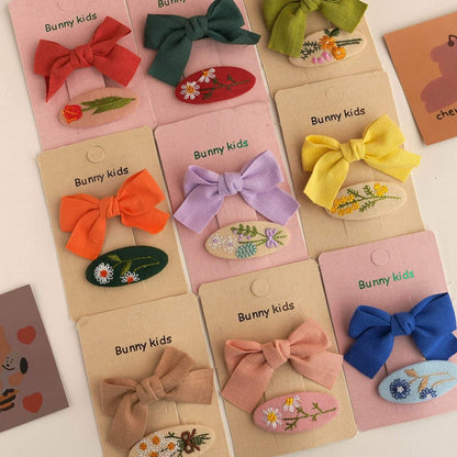 Children's Fabric Cartoon Bow Hairpin