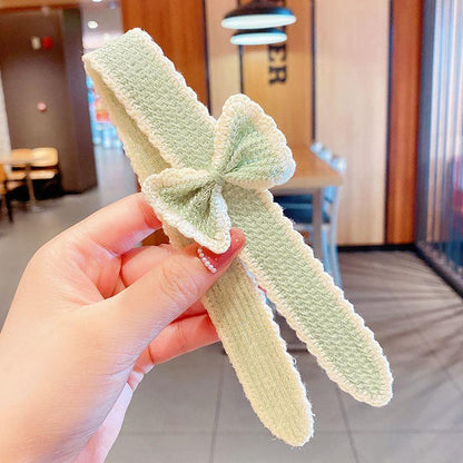 Bow Velcro Hair Hoop Girl's Knitted Wool Hair Accessories