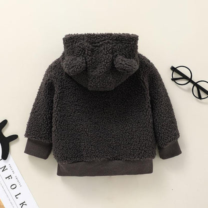 Baby Cartoon Hooded Zipper Shirt