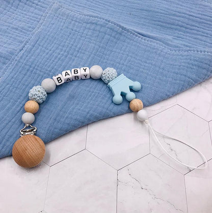 Silicone Crown Pacifier Clip Baby Teether Toy Anti-drop Chain