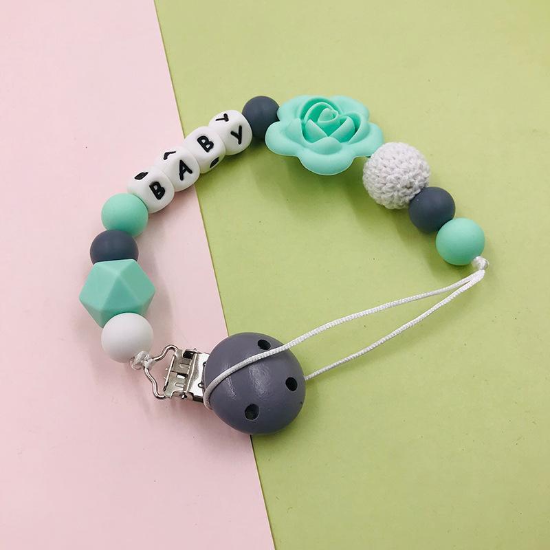 Baby Pacifier Clip Teether Toy Silicone Anti-drop Chain
