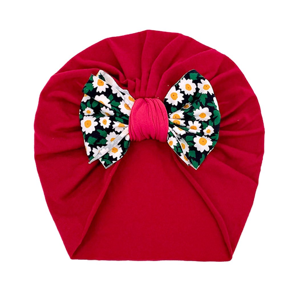 Cute Printed Bow Hat Children's Comfortable Warm Baby Hats