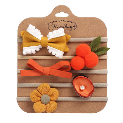 Handmade Bow Hair Band 5pcs/set Stretch Baby Headdress