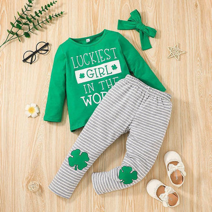 Children's Alphabet T-shirt Pants Two-Piece Set