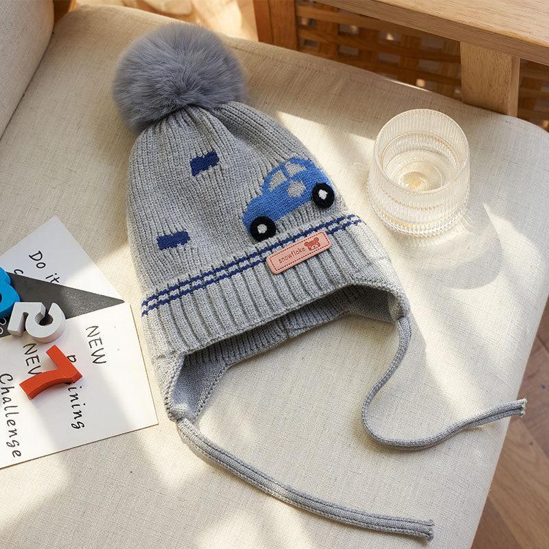 Children's Knitted and Cashmere Thickened Wool Ear Protection Warm Hat