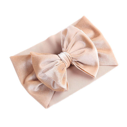 Simple Solid Color Bow Headband Baby Velvet Hair Band