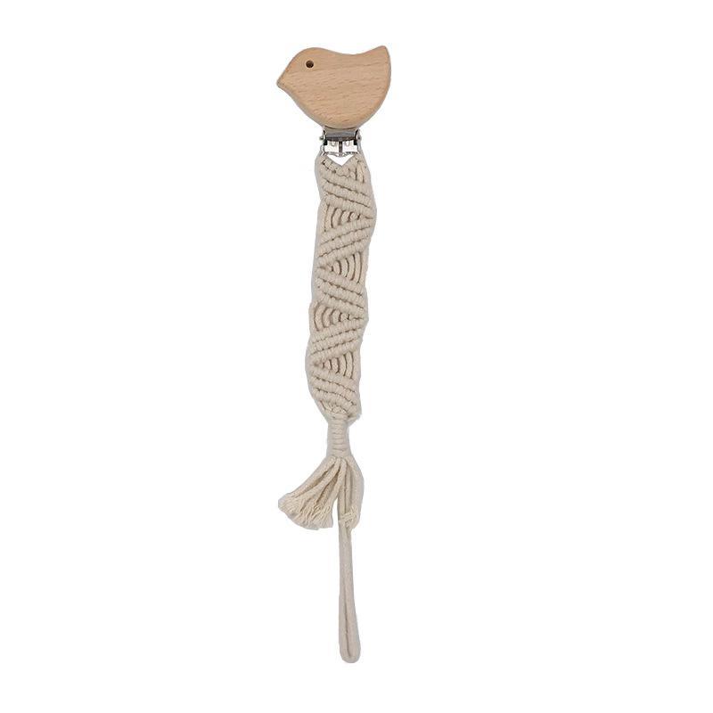 Beech Hand-woven Rope Pacifier Clip Anti-drop Chain