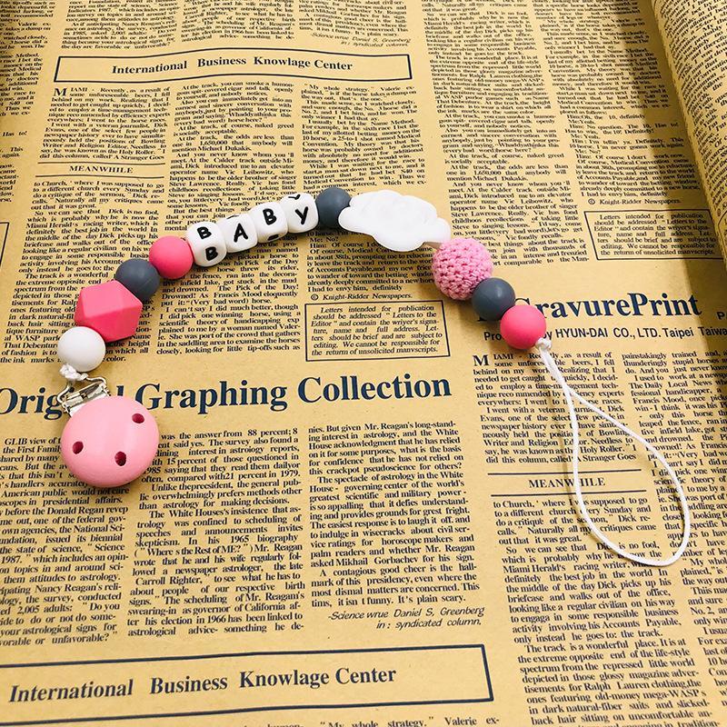 Baby Pacifier Clip Teether Toy Silicone Anti-drop Chain