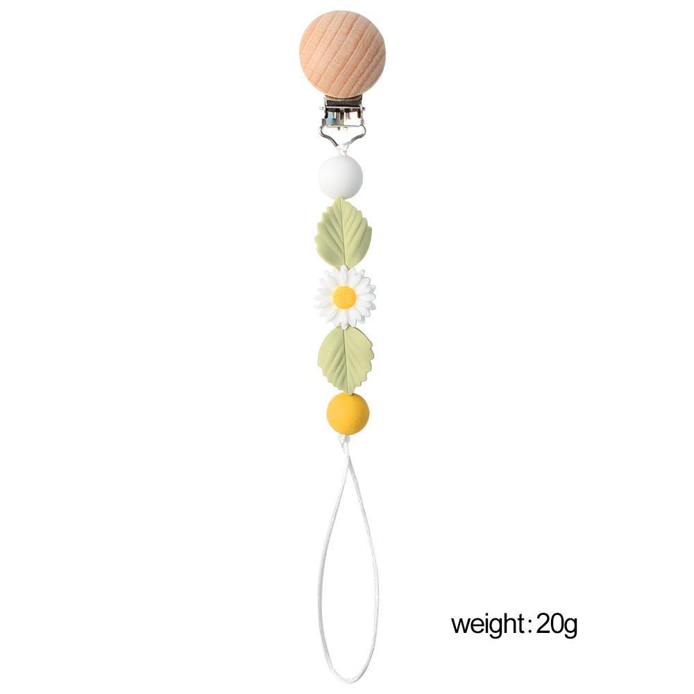 Baby Handmade Wooden Nipple Clip Silicone Anti-drop Chain