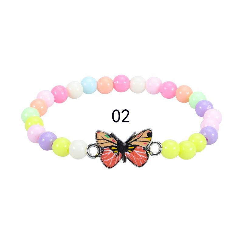 Children's Colorful Beaded Bracelet Colorful Butterfly Bracelet