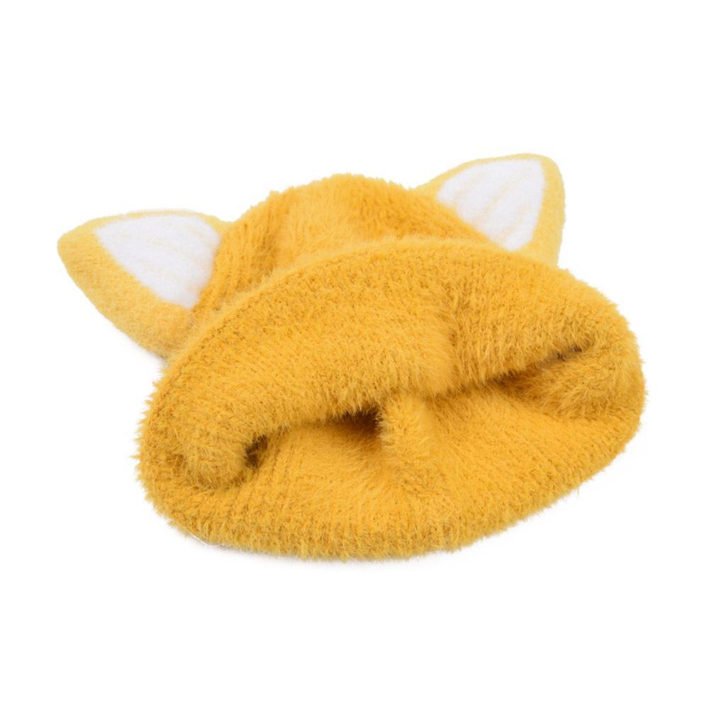 Cartoon Children's Cat Ear Knitted Hat Warm Plush Hat
