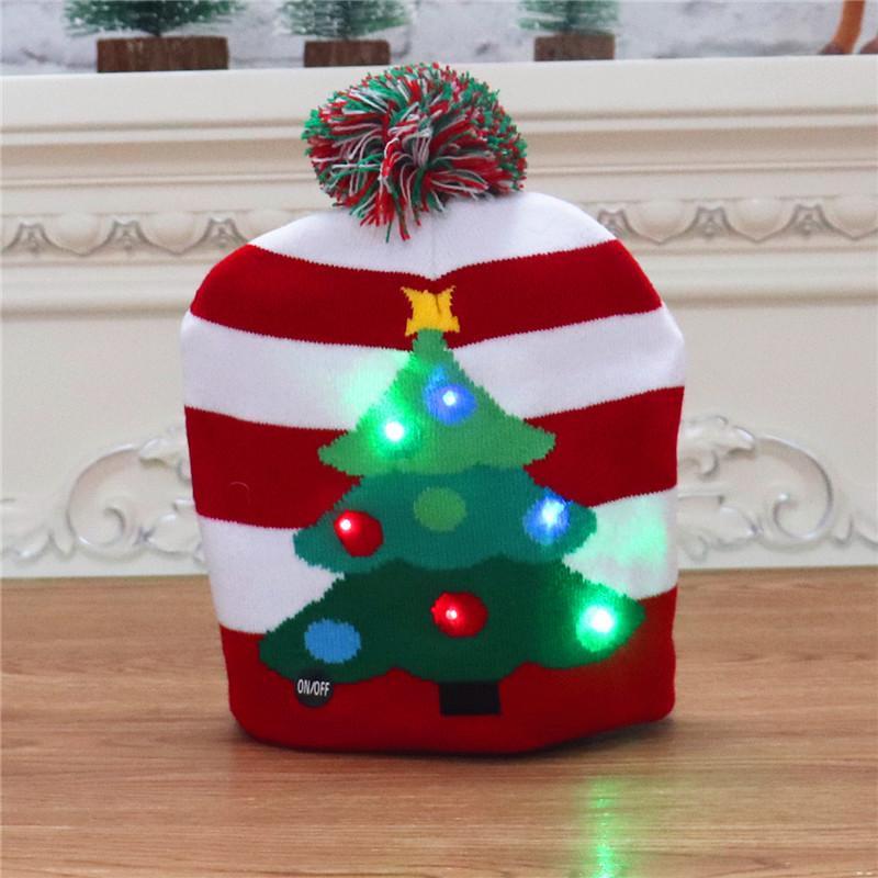 Christmas Decorations Adult Children's Luminous Knitted Christmas Hat