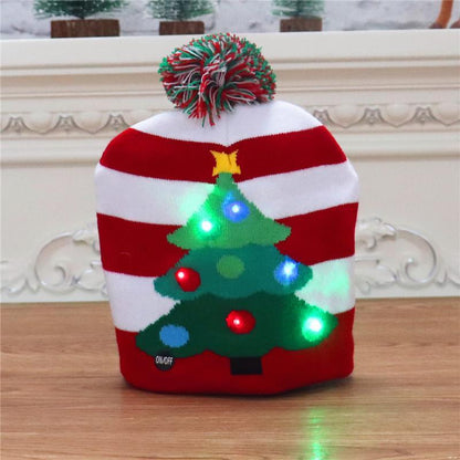 Christmas Decorations Adult Children's Luminous Knitted Christmas Hat