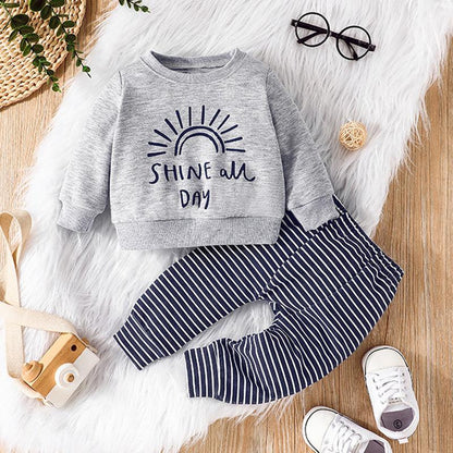 Children's Pullover Long Sleeve Sweatshirt Pants Set
