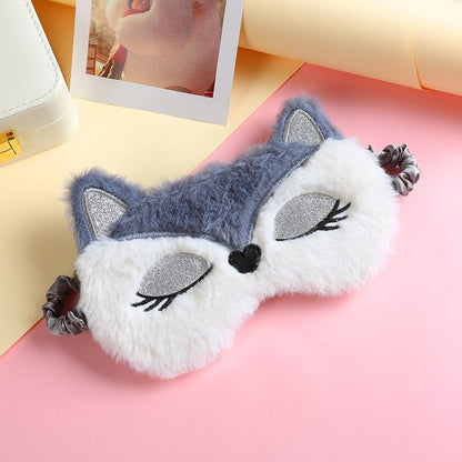 Children's Plush Eyeshade Cartoon Fox Pattern