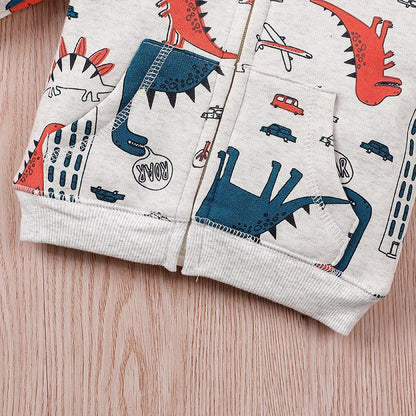 Children's Wear Dinosaur Jacket Pants Two-Piece Set