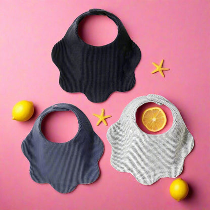 Cotton Waffle Towel Baby Petal Shaped Bib