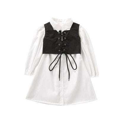 White shirt skirt children's suit