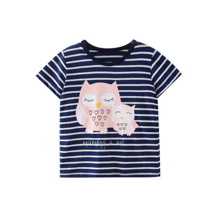 Children's cartoon cotton short sleeve round neck