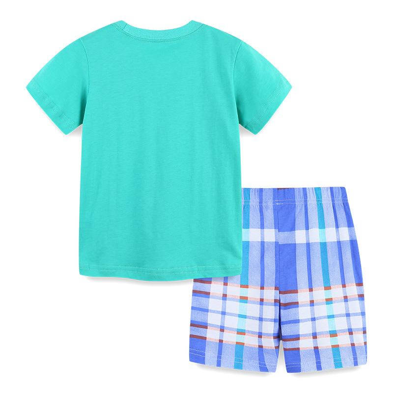 Knitted cotton boys' short sleeve two piece cartoon
