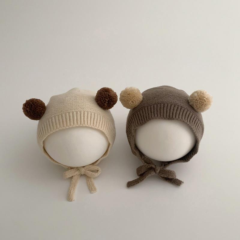 Baby Thickened Knit Hat Ear Wool Cap