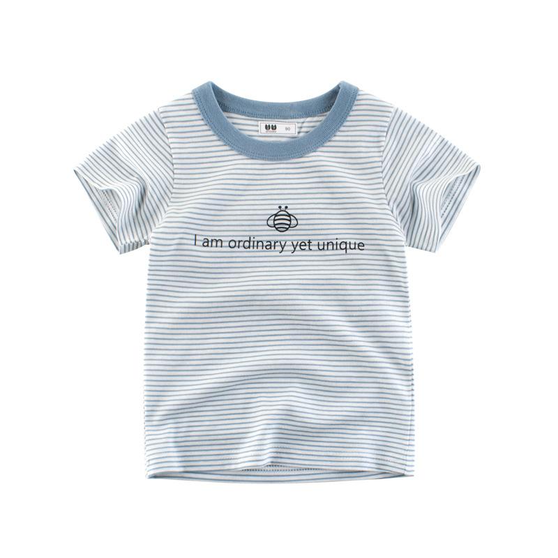 Children's short sleeve T-shirt stripe round neck top
