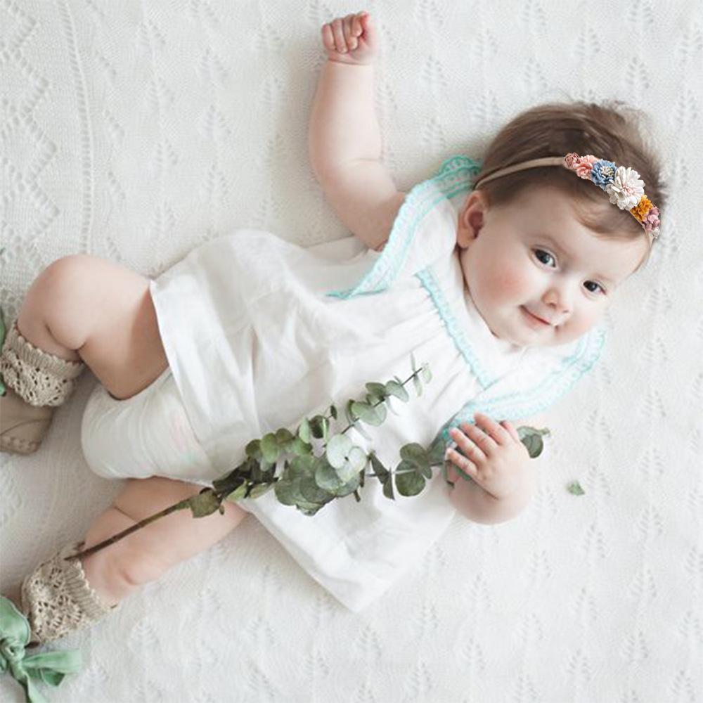 Baby Beige Pearl Rhinestone Nylon Headband