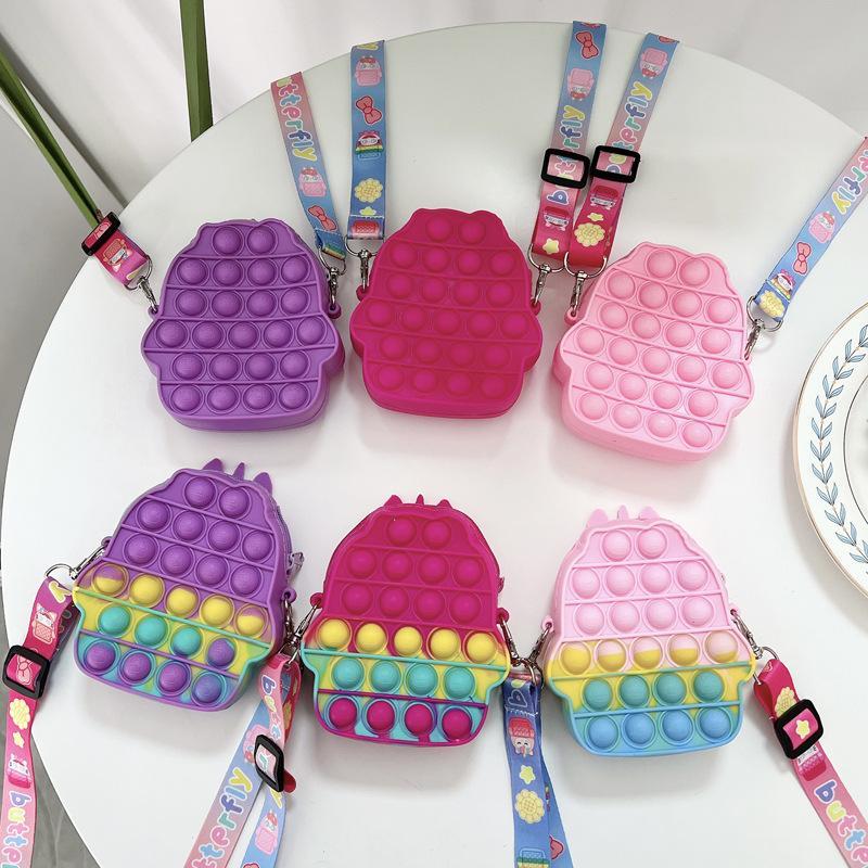 Children's Coin Purse Pink Bow Doll Press Toy