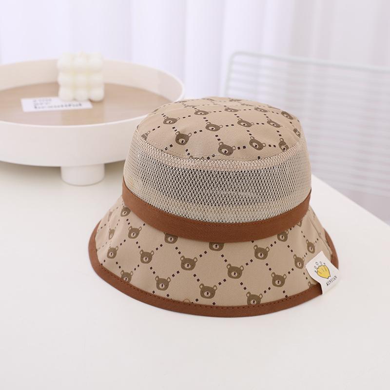 Sunshade Wired Bear Print Children's Mesh Hat