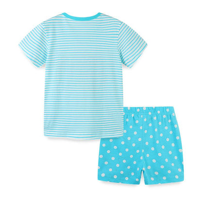 Children's set short sleeved knitted T-shirt set