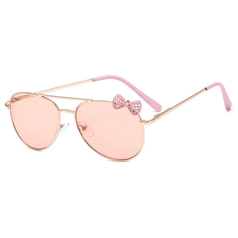 Kids Cute Bow Sunglasses Metal Frame Children Sun Glasses