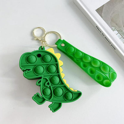 Cartoon Astronaut Pinching A Small Coin Purse Keychain