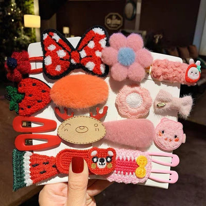 Plush Children Cartoon Hairpin