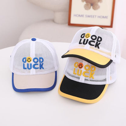 Good Luck Smiley Kids Mesh Sunshade Mesh Cap