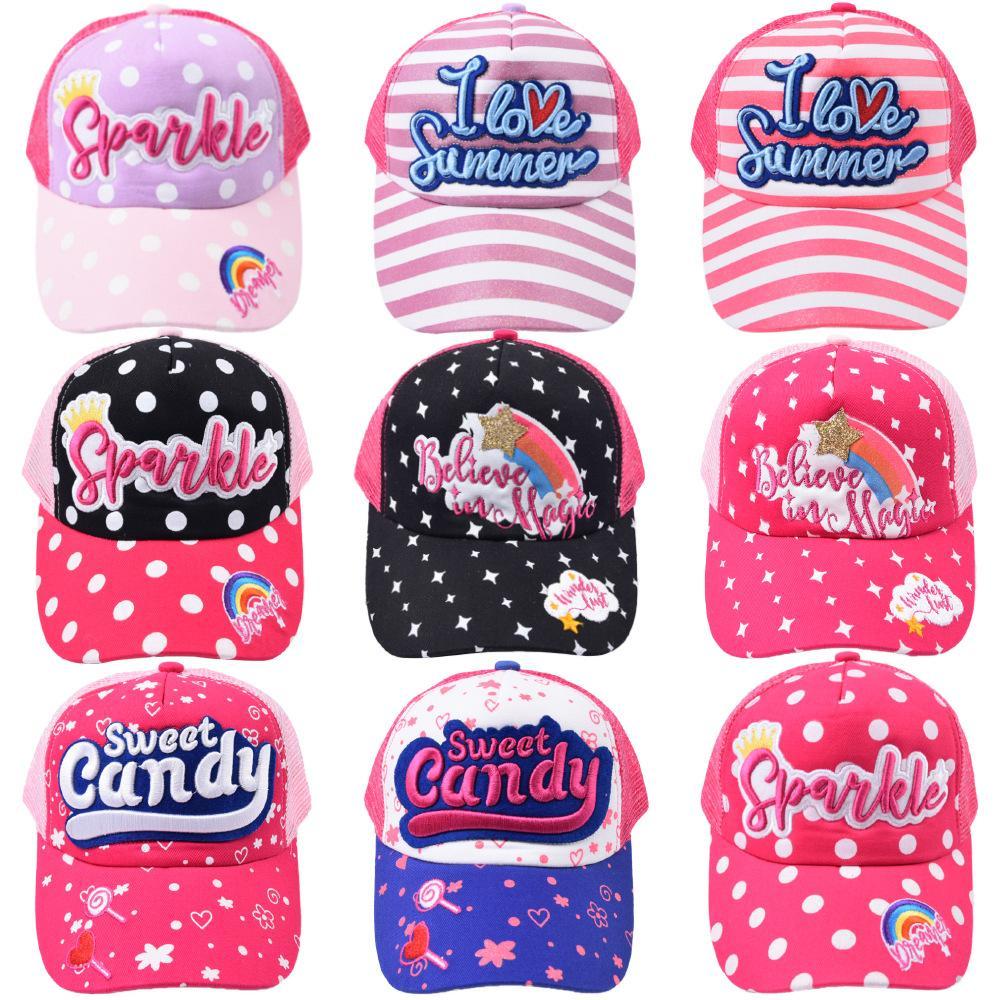 Children's Embroidered Letter Baseball Cap Sunshade Net Hat