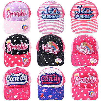 Children's Embroidered Letter Baseball Cap Sunshade Net Hat