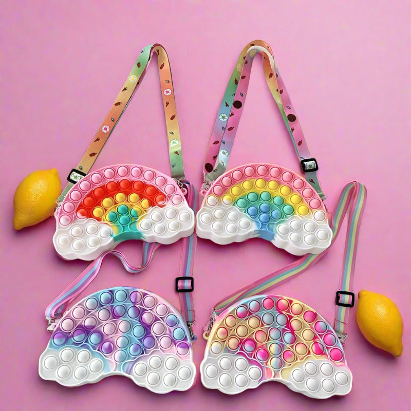 Mobile Coin Purse Silicone Rainbow Cloud Silicone Bag