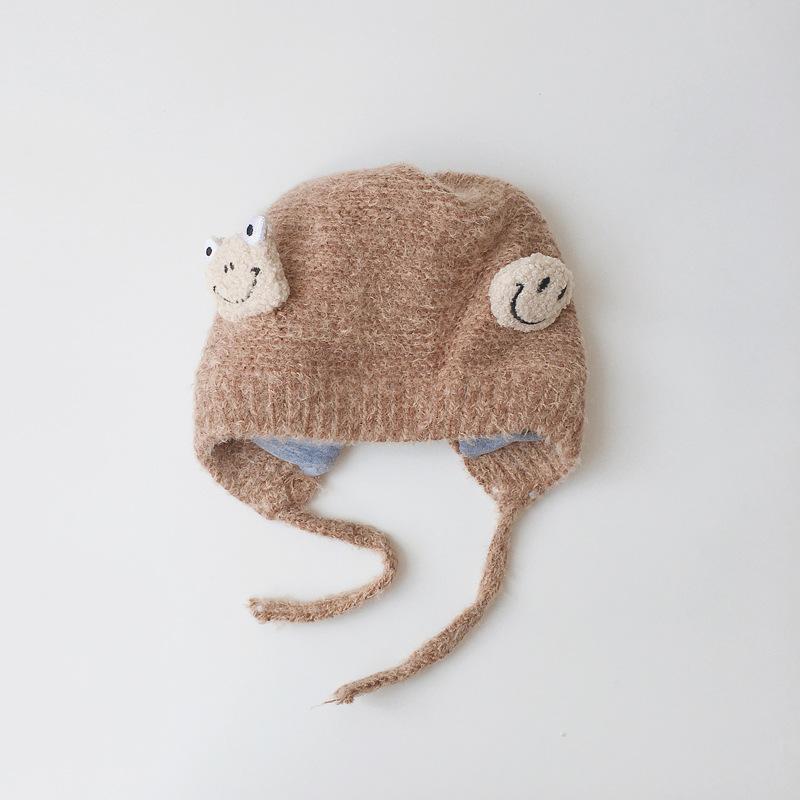 Baby Cartoon Knit Cap Strap Warm Ear Protection Cap