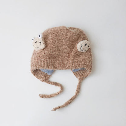 Baby Cartoon Knit Cap Strap Warm Ear Protection Cap