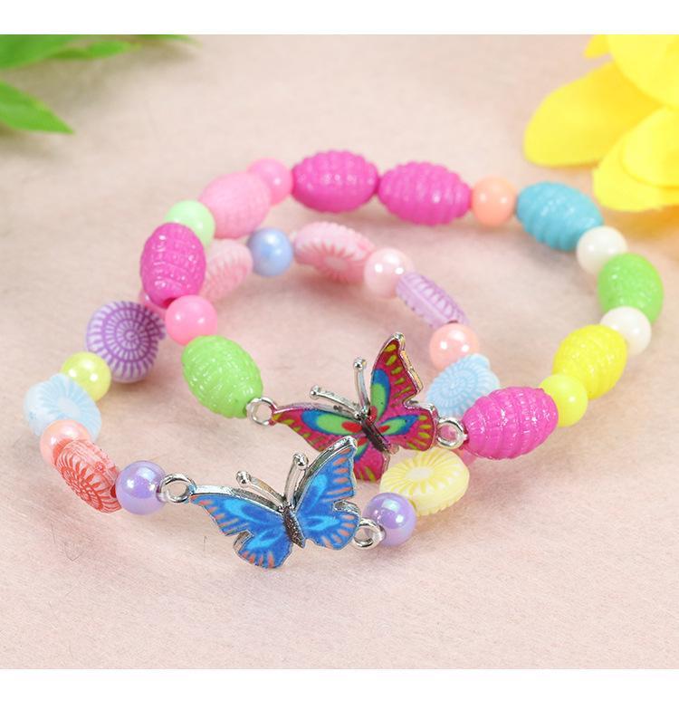 Children's Colorful Beaded Bracelet Colorful Butterfly Bracelet