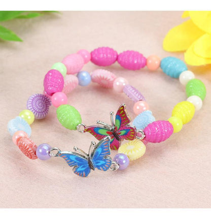 Children's Colorful Beaded Bracelet Colorful Butterfly Bracelet