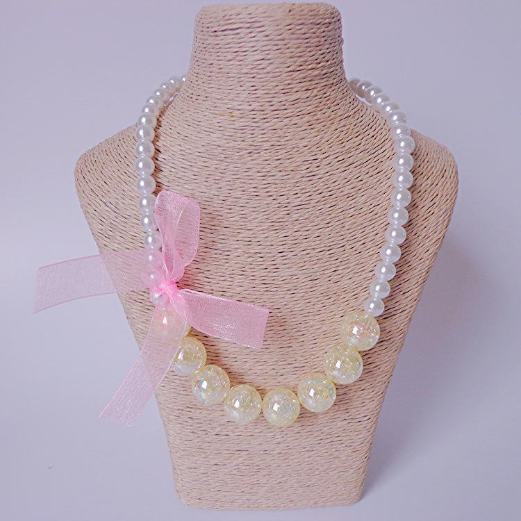Clothing Ribbon Bow Accessories Children's Necklace Bracelet Set