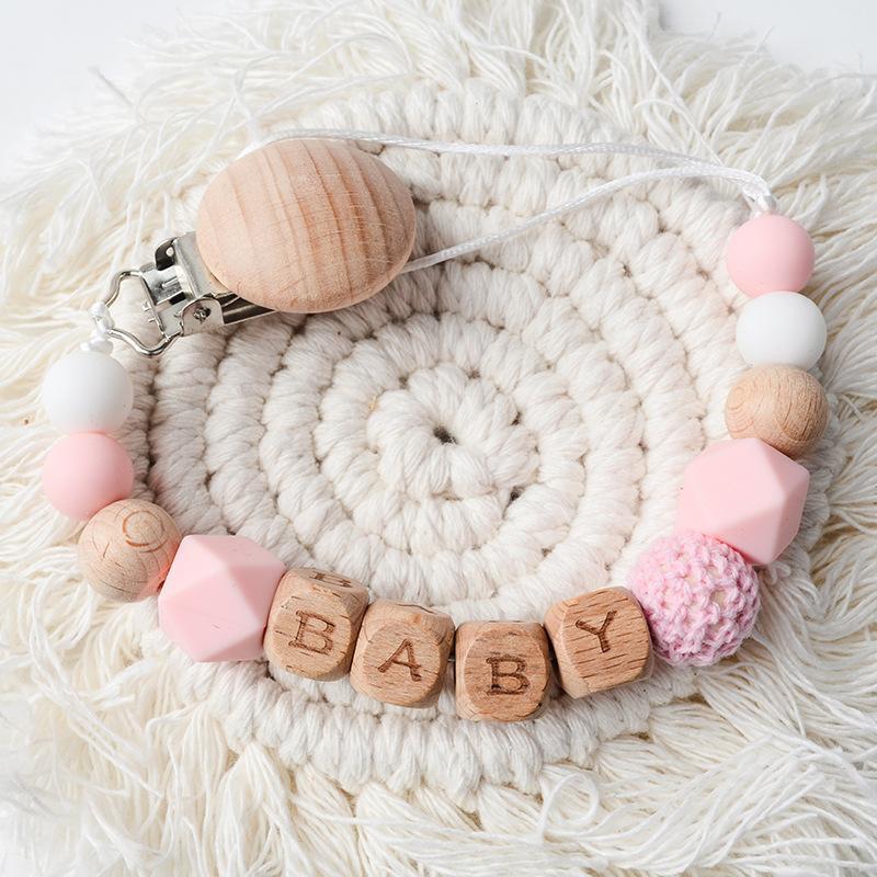 Beech Nipple Clip Handmade BABY Silicone Beads Anti-drop Chain