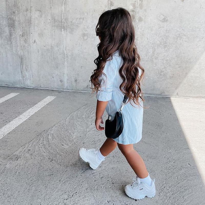 Girl's Striped Shirt Dress